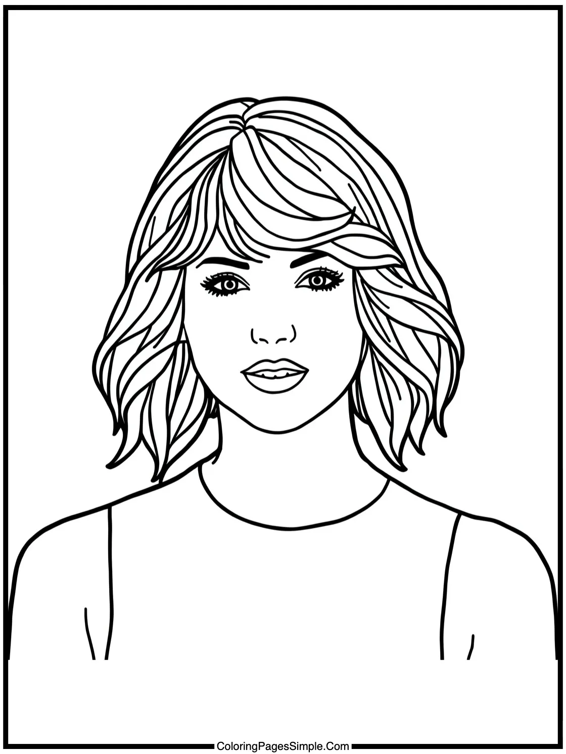 Taylor Swift Coloring Page painting a picture