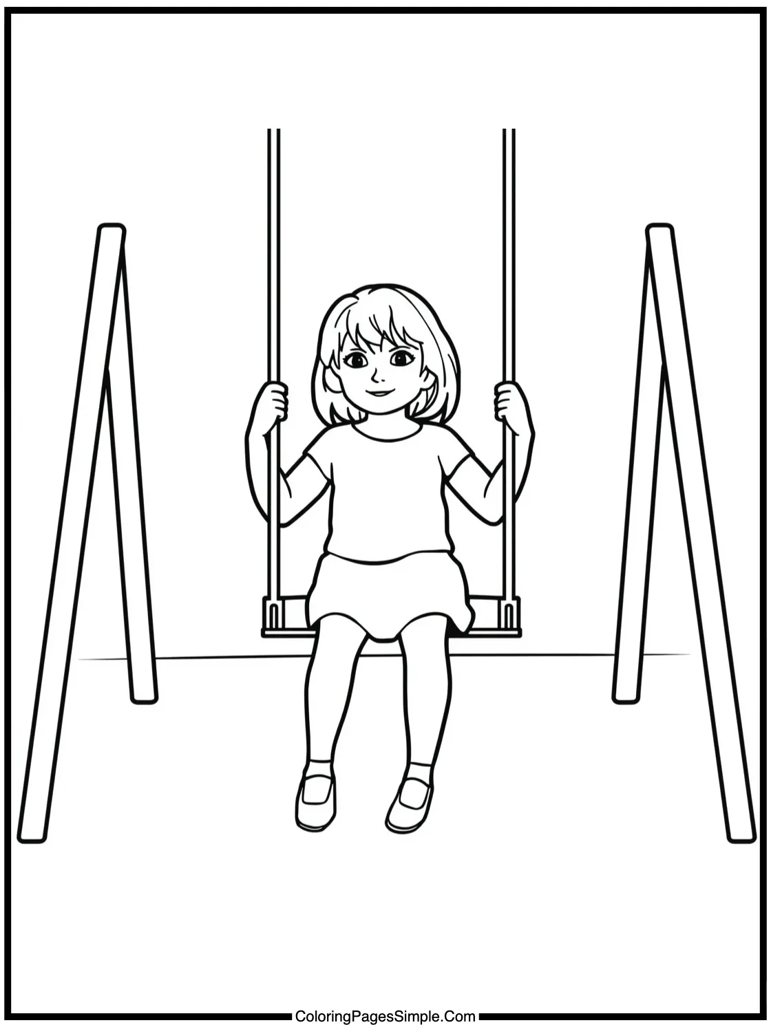 Taylor Swift Coloring Page on a swing