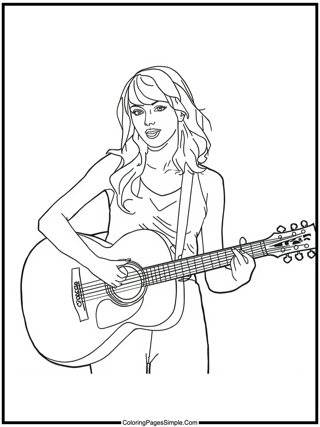 Taylor Swift Coloring Page writing a song