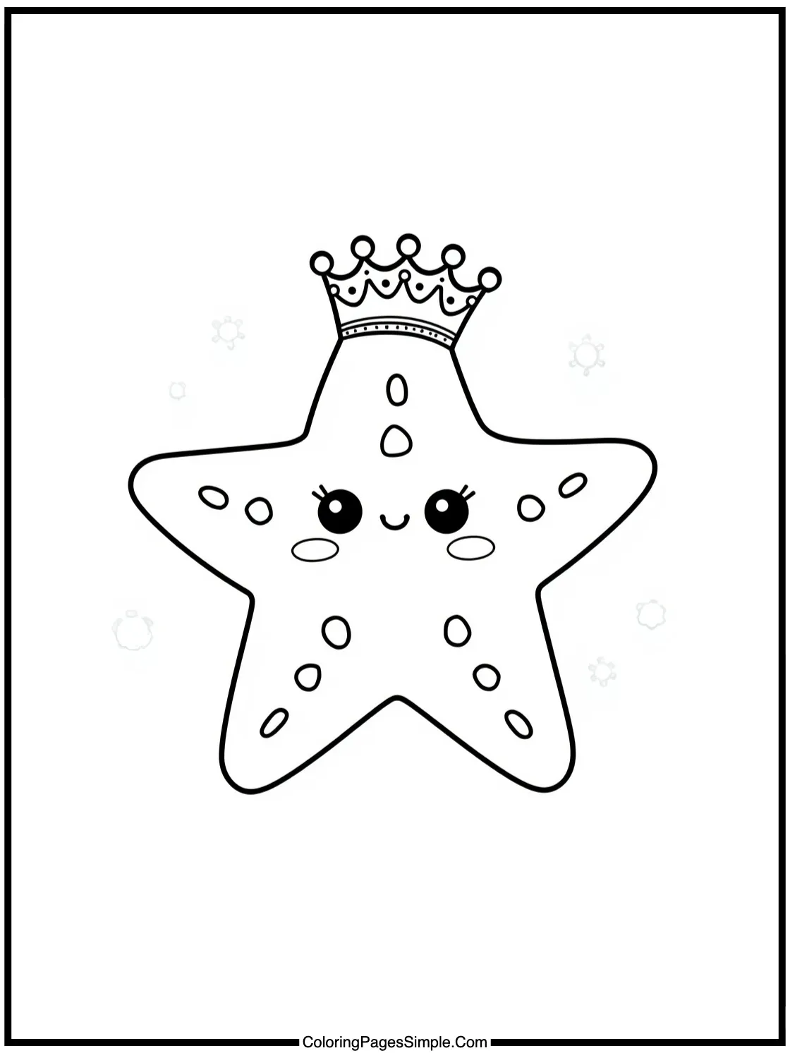 Tiny Starfish wearing a delicate crown.