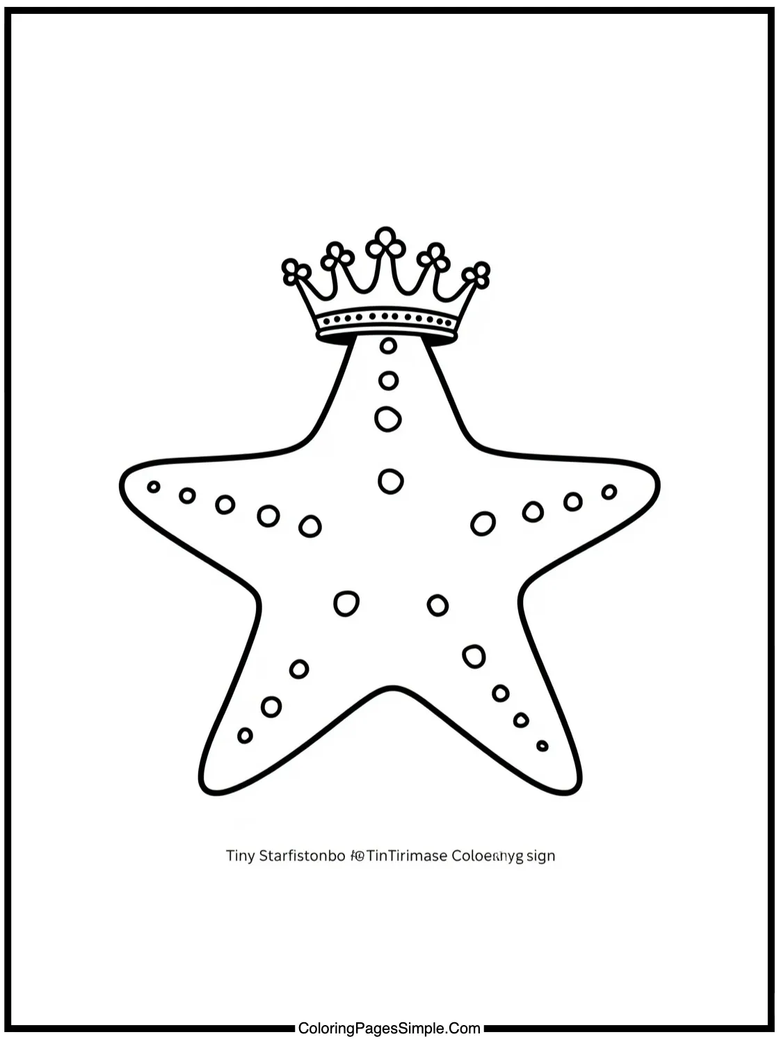 Tiny Starfish wearing a delicate crown.