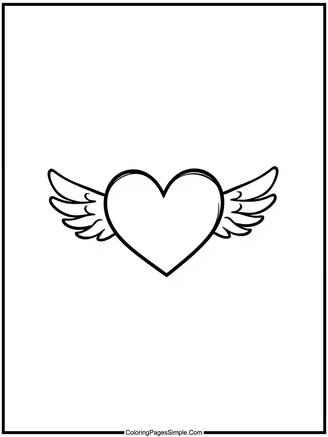Tiny Valentine Heart with Wings Flying.