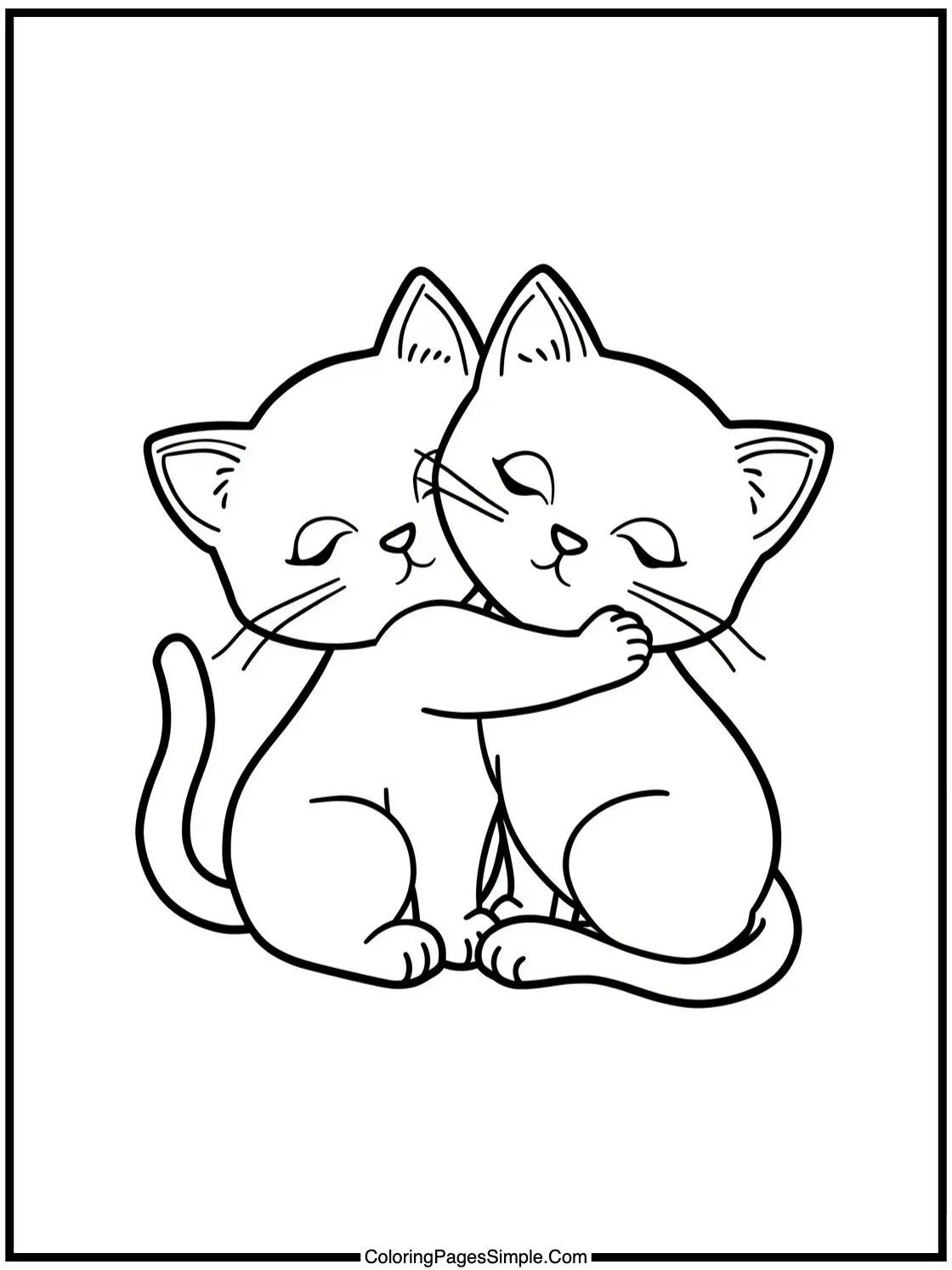 Two best friends kittens hugging tightly.