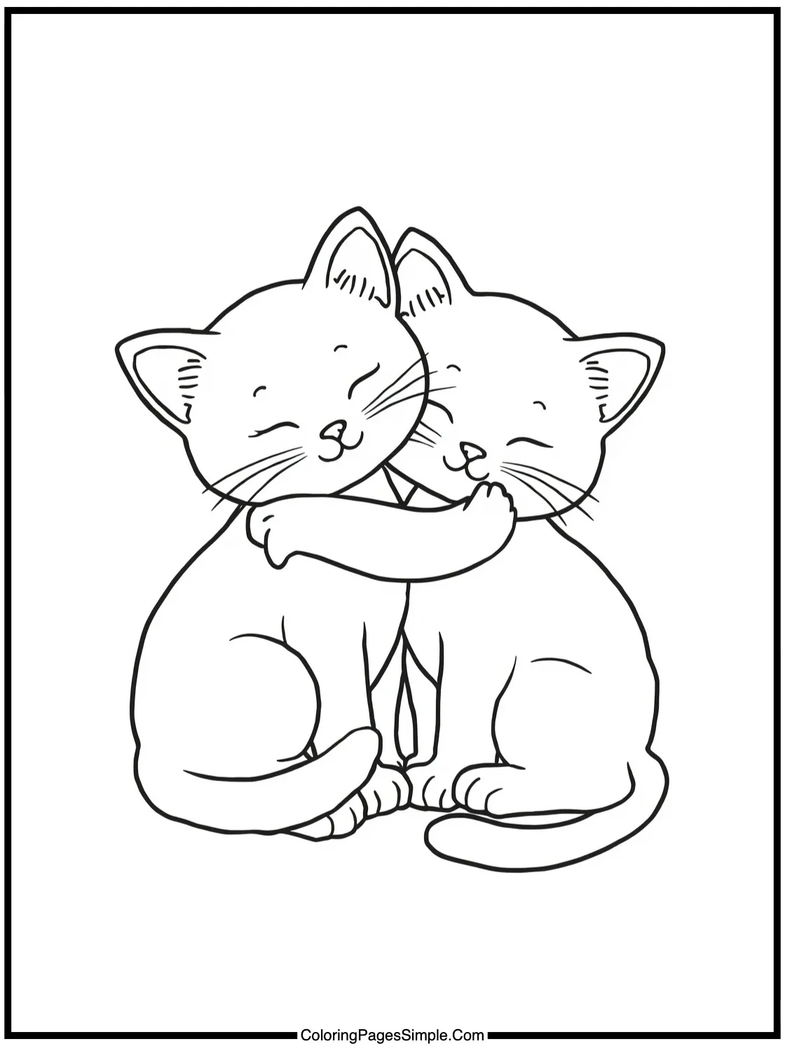 Two best friends kittens hugging tightly.