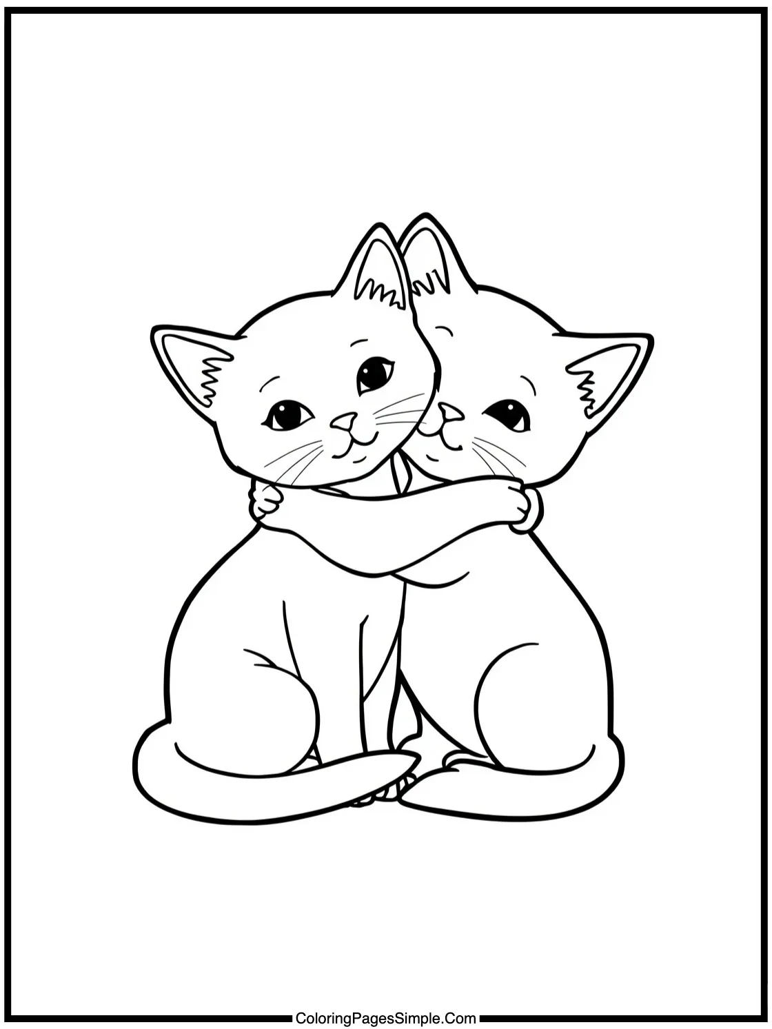 Two best friends kittens hugging tightly.